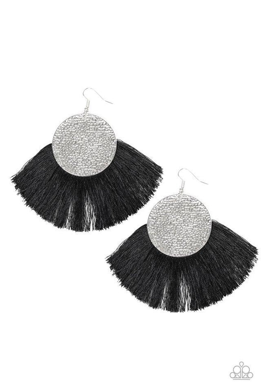 FOXTROT FRINGE EARRINGS - BLACK