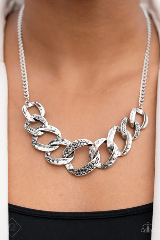 BOMBSHELL BLING SILVER NECKLACE